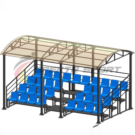 Купить Трибуна для зрителей 4 ряда на 34 места с навесом и перилами в Пензе 